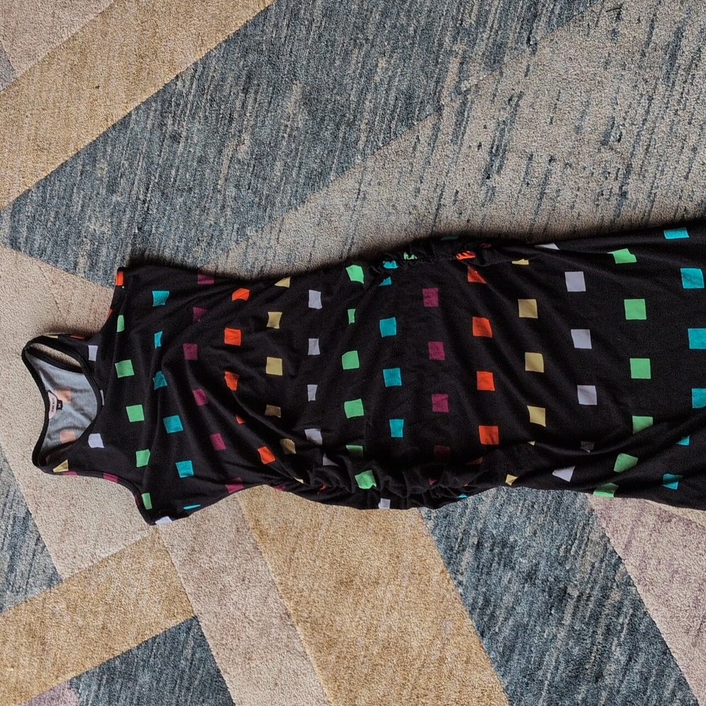 NWT The Kit Abbi Dress Rainbow Cubes Bamboo Cotton Jersey
